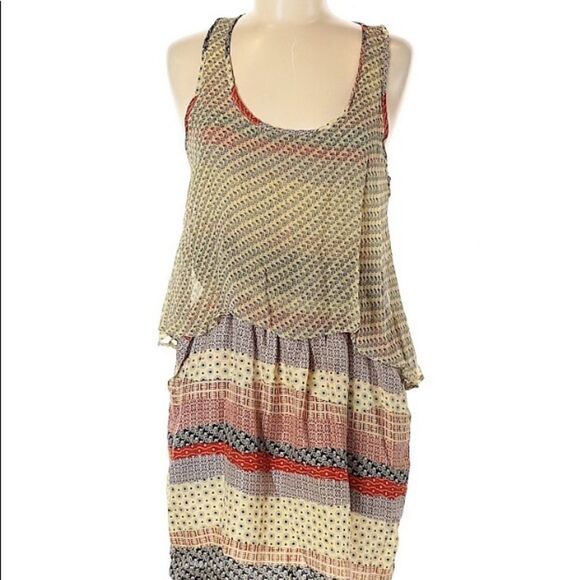 Gypsy 05 Multi Print Silk Racer Back Mini Dress Sz M - Picture 2 of 9